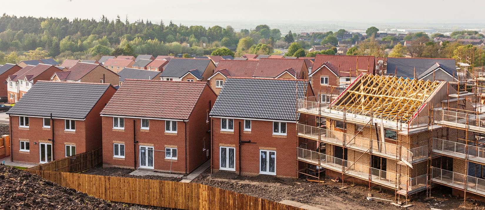 New-build housing development under construction