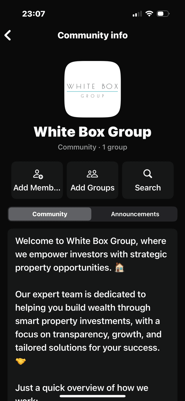 White Box Group WhatsApp community